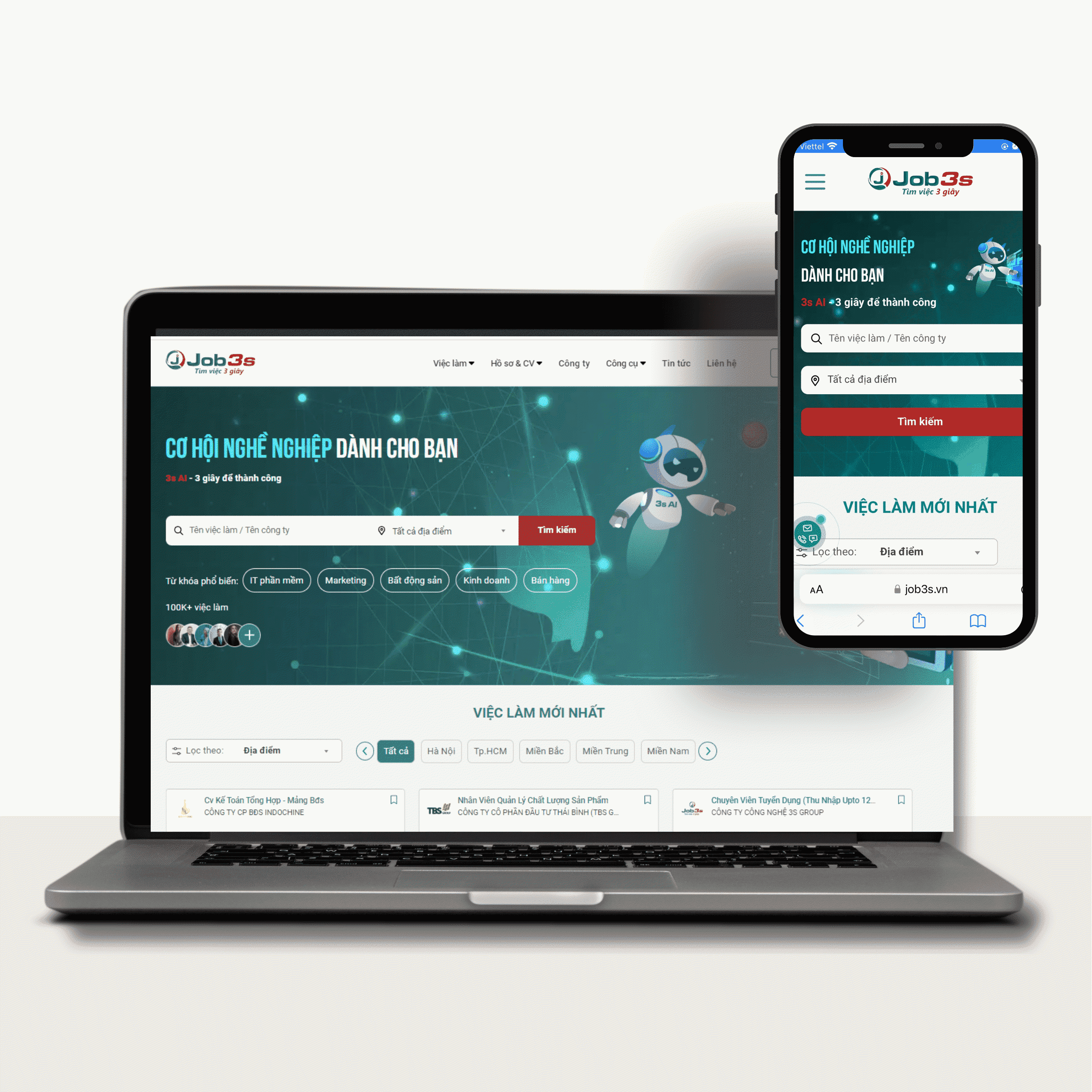 Job3s.online tiên phong ứng dụng hơn 20 loại AI thông minh vào lĩnh vực tuyển dụng